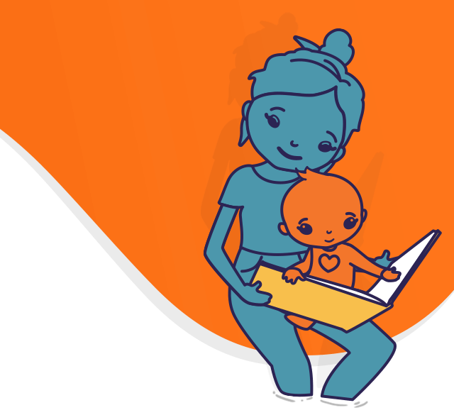 Mother and toddler reading