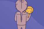 drawing of grandparent holding child