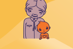 drawing of grandparent and child