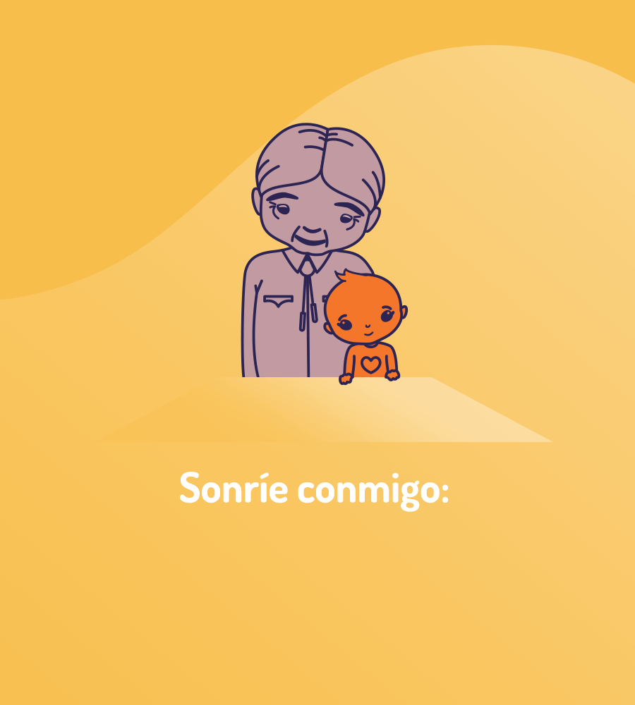 drawing of grandparent and child smiling
