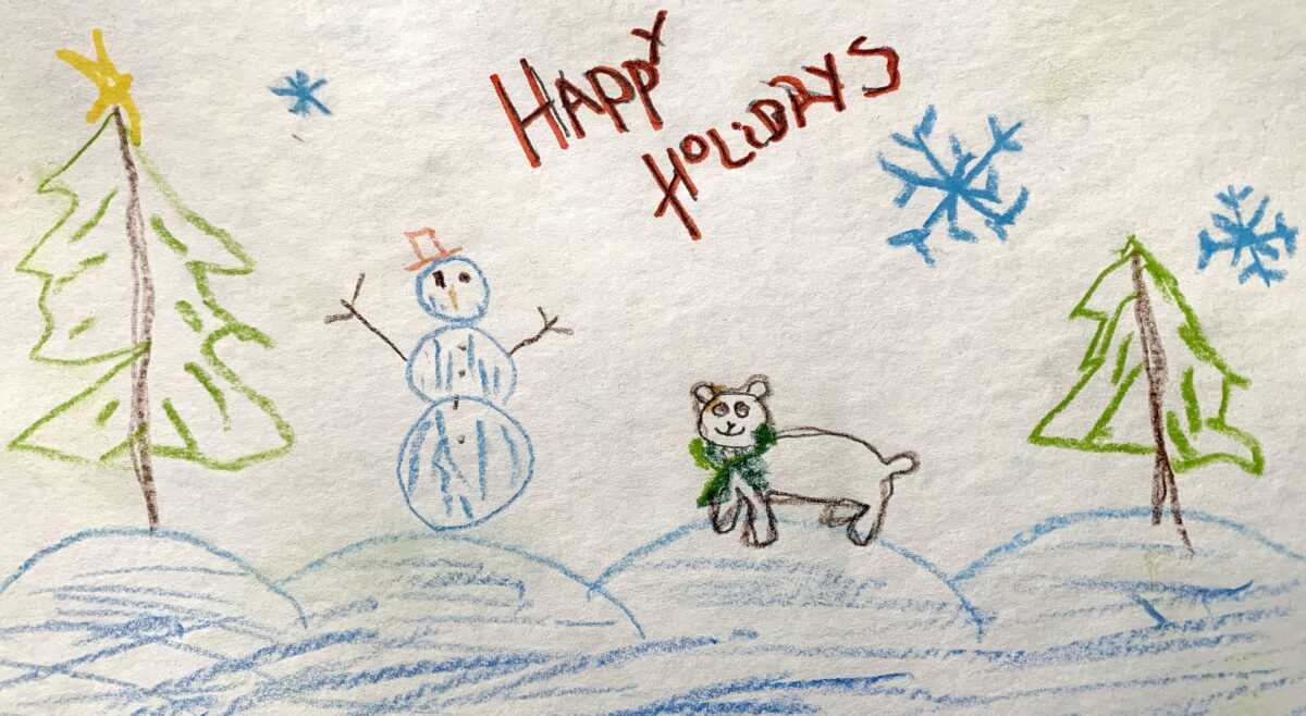 Kids holiday drawing