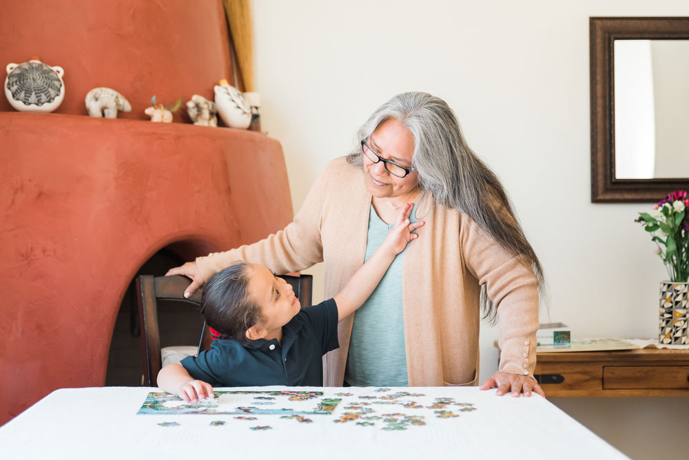 Sandia Pueblo Grandma with Grandchild